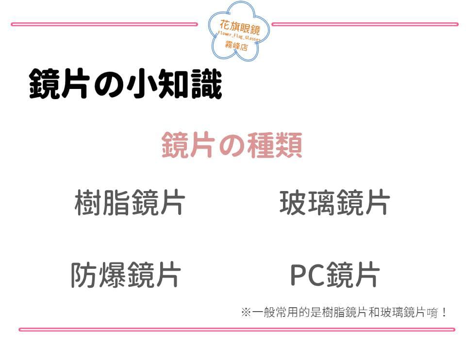 你知道你使用的鏡片是什麼類型的嗎❓ 霧峰花旗眼鏡